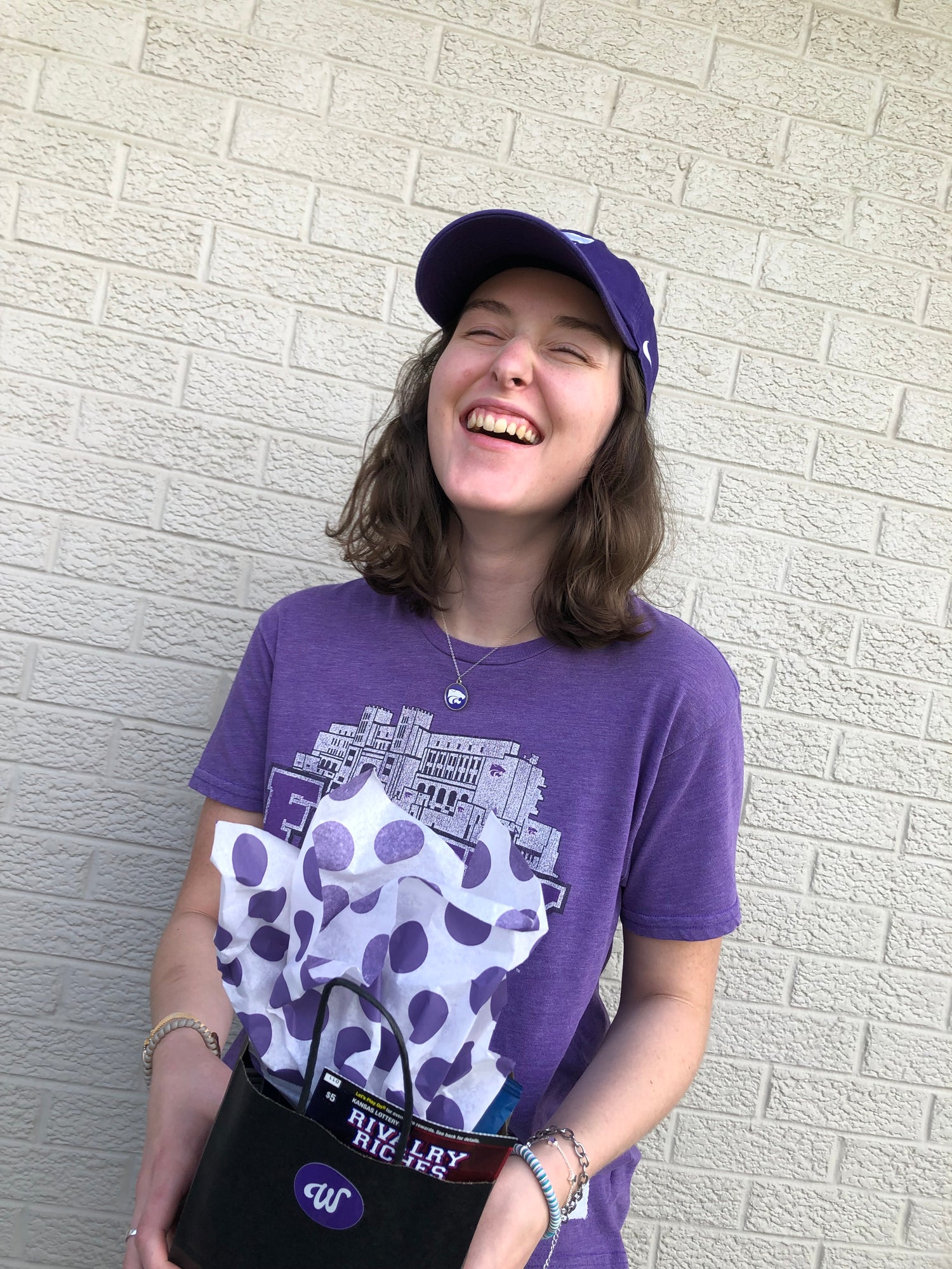 Student receiving Wildcat Exchange Gift